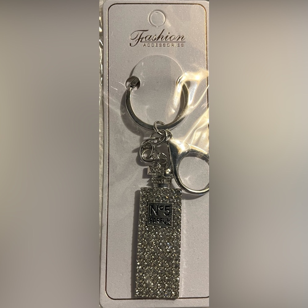 Rhinestone Silver Keychain Nwt - image 1